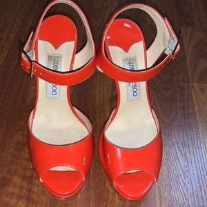 This Citrus shade Jimmy Choo sandal is just what you need to step out in!